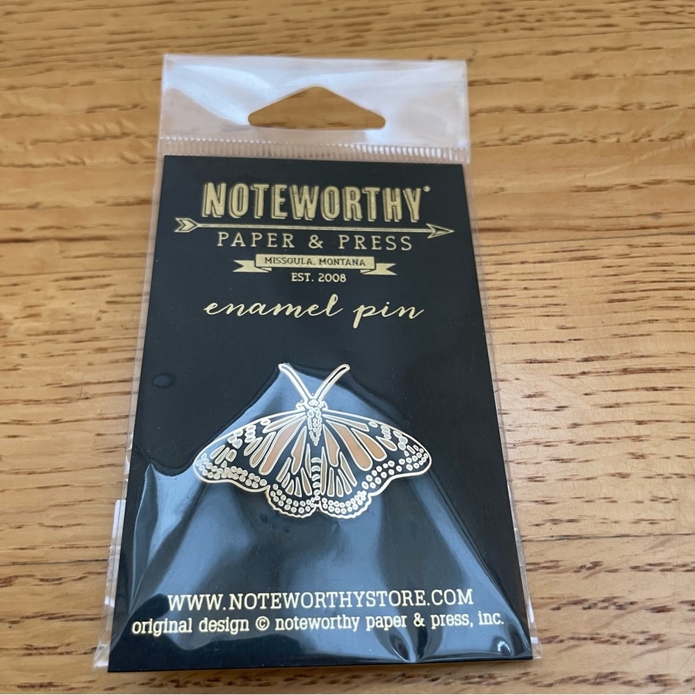 New: Noteworthy Paper & Press Butterfly Enamel Pin